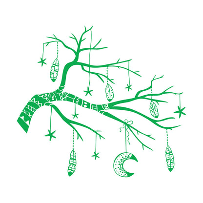 Stickers muraux en vinyle Branches Plumes Culture du tatouage