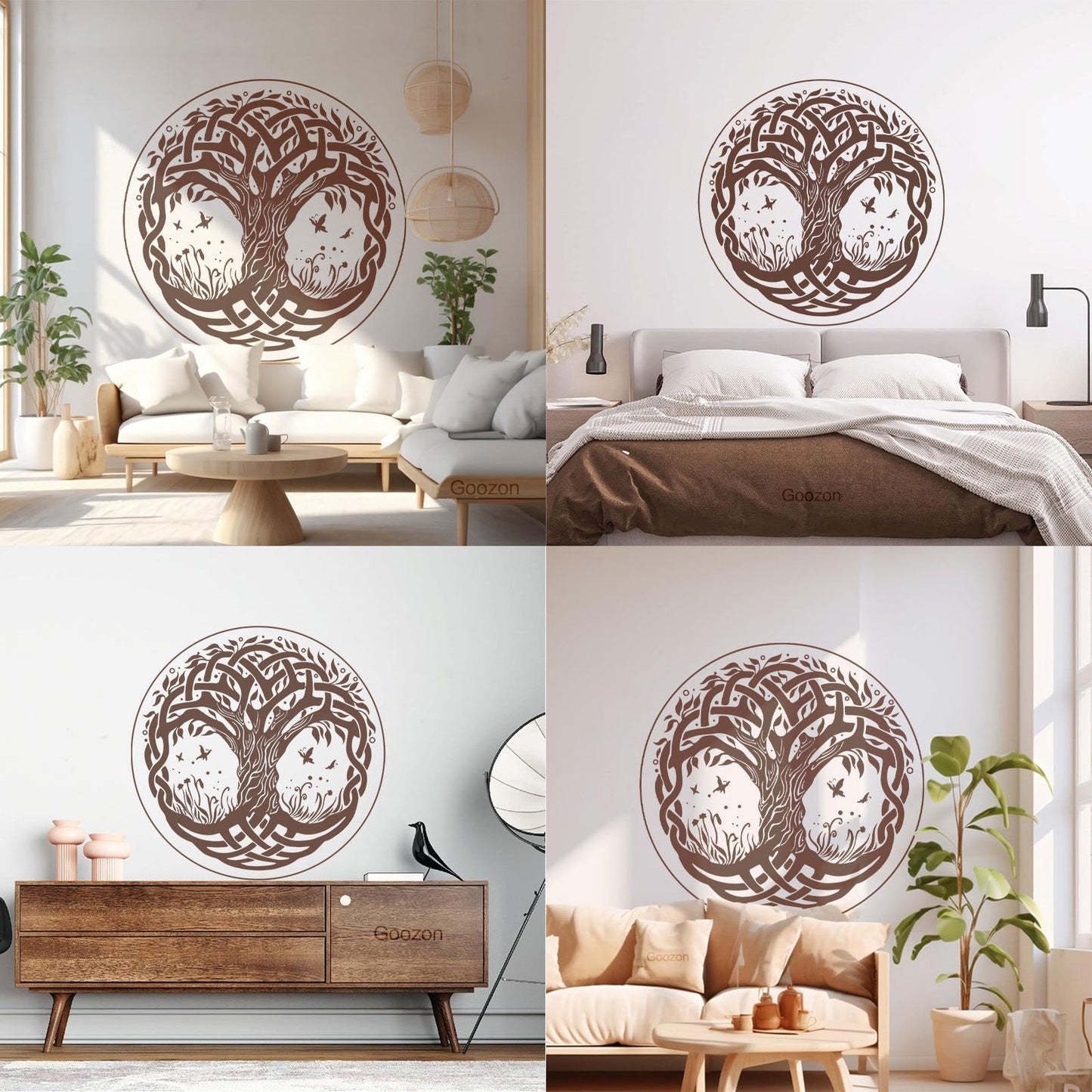 Wall Decals Pvc Celtic Tree Symbols Branches Leaves Roots Art Decoration