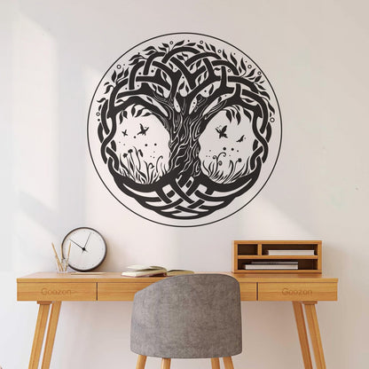 Wall Decals Pvc Celtic Tree Symbols Branches Leaves Roots Art Decoration