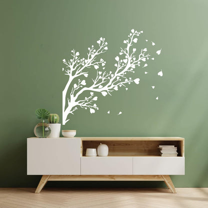 Fine Carving Decals Tree Branch Leaves Hearts Romance Art Decoration