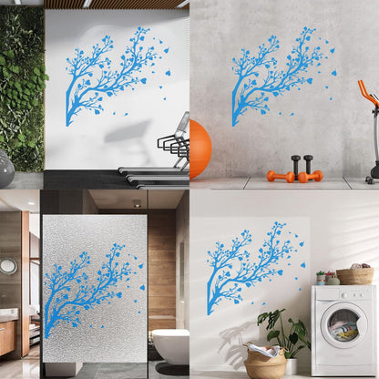 Fine Carving Decals Tree Branch Leaves Hearts Romance Art Decoration