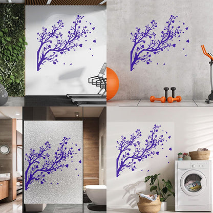Fine Carving Decals Tree Branch Leaves Hearts Romance Art Decoration
