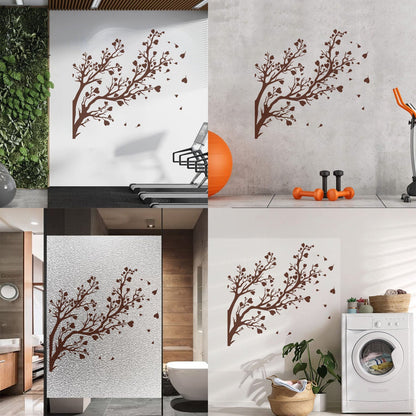Fine Carving Decals Tree Branch Leaves Hearts Romance Art Decoration