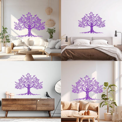 Lettering Decals Tree Leaves Branch Roots Natural Window Decals