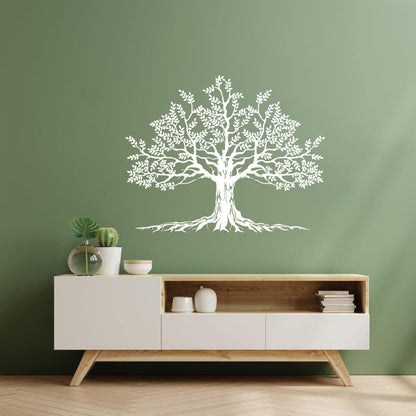 Lettering Decals Tree Leaves Branch Roots Natural Window Decals