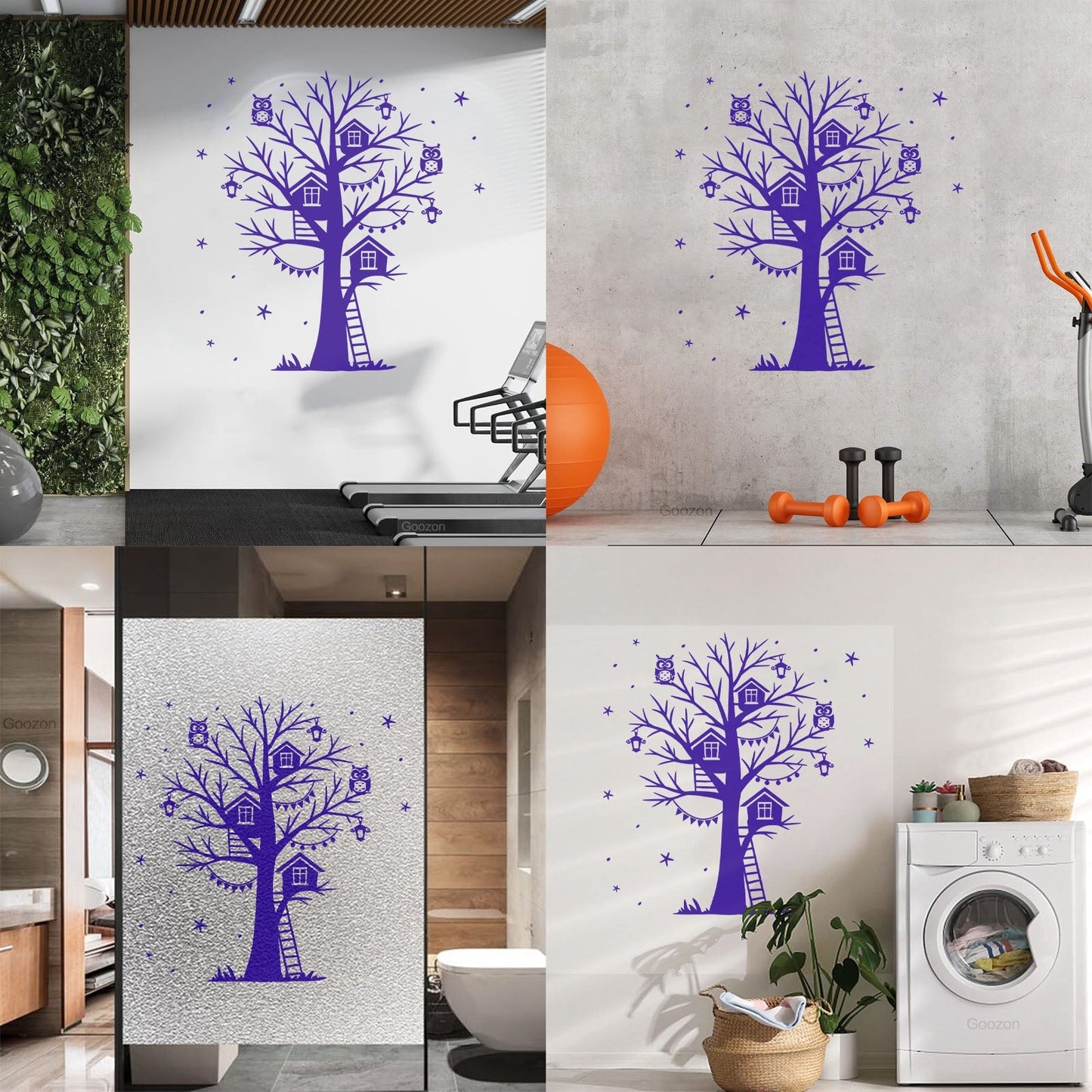 Wall Decals Magic Tree Branch Star Owl Fairy Tale Store Decoration