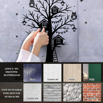 Wall Decals Magic Tree Branch Star Owl Fairy Tale Store Decoration