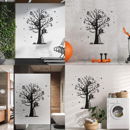 Wall Decals Magic Tree Branch Star Owl Fairy Tale Store Decoration