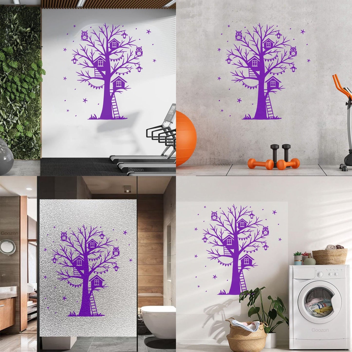 Wall Decals Magic Tree Branch Star Owl Fairy Tale Store Decoration