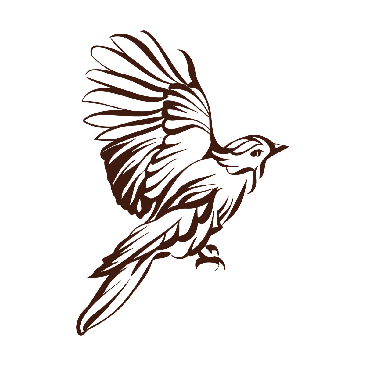 Stickers muraux en papier adhésif, motif abstrait d'ailes d'oiseau, plumes. Ne se décollera pas.