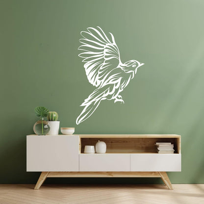 Stickers muraux en papier adhésif, motif abstrait d'ailes d'oiseau, plumes. Ne se décollera pas.