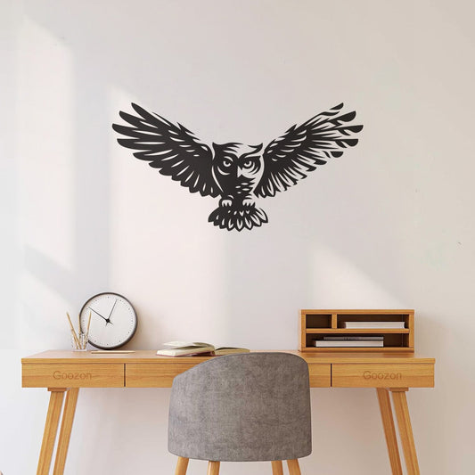 Sticker mural et mural en vinyle, motif abstrait de hibou, plumes et ailes, décoration de carrosserie de voiture