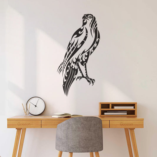 Autocollants lettrage Faucon Plumes de Faucon Liberté Sauvage Décoration de magasin d'oiseaux