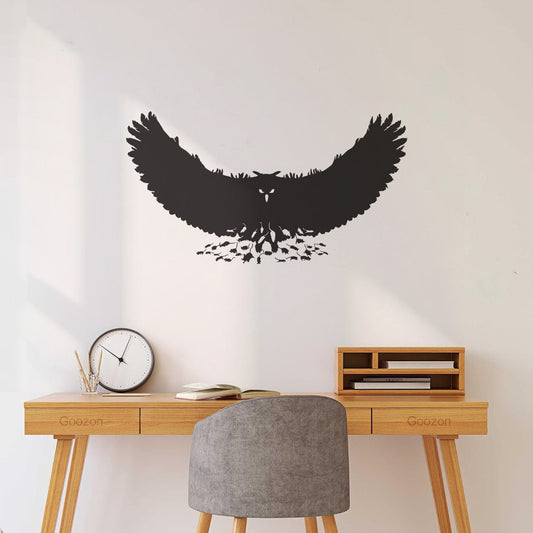 Autocollants gravés Souris Hibou Oiseau Prédateur Plumes Ailes