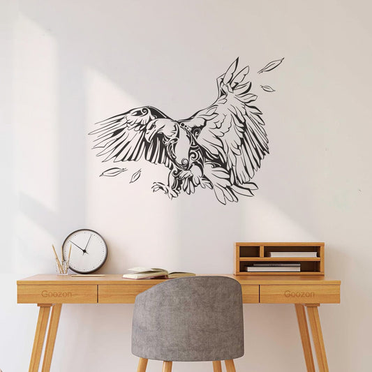 Autocollant en vinyle représentant un aigle à tête blanche abstrait, oiseau américain, avec kit de film de transfert