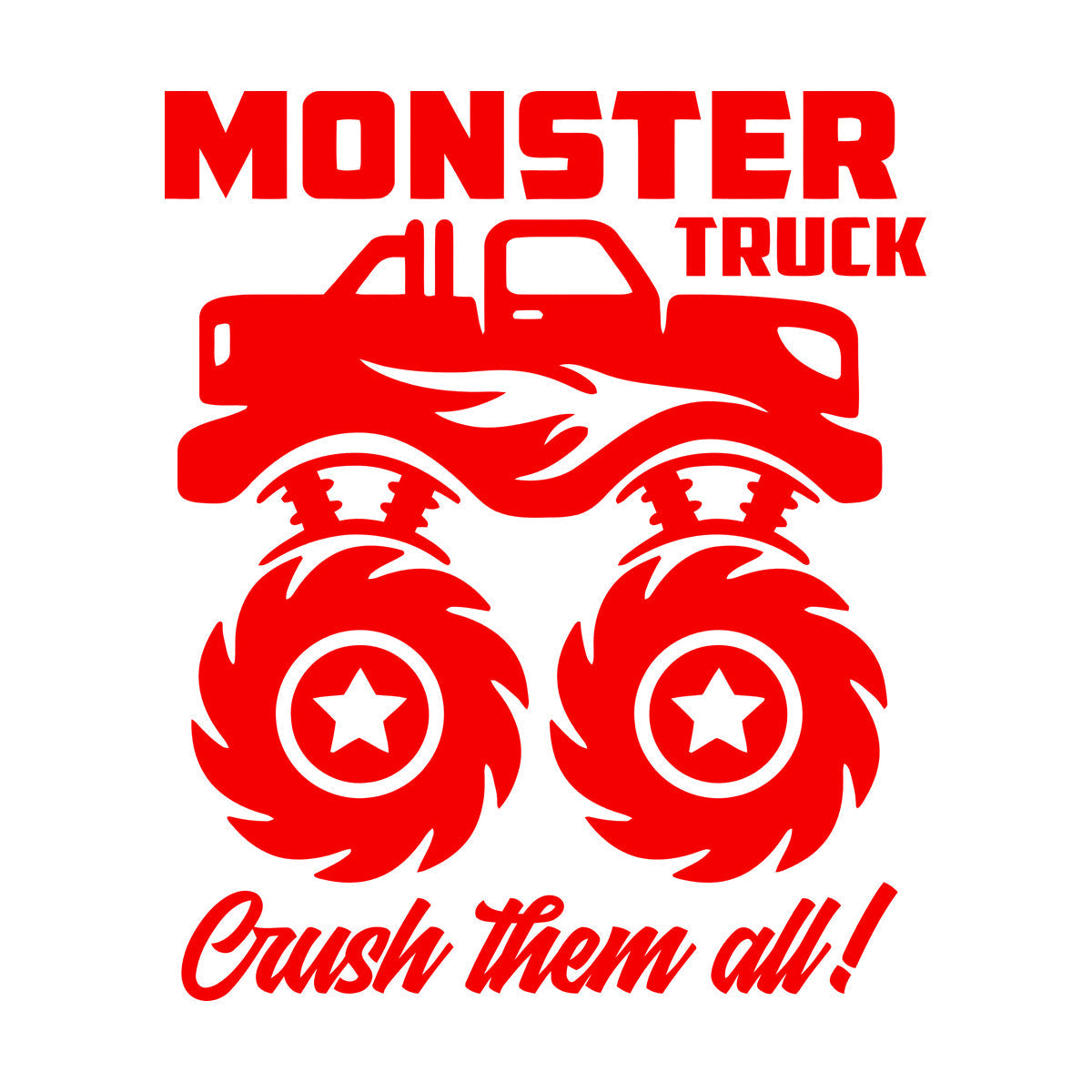 Fine Carving Decals Monster Track Car Kids Boy Machine Removable Without Leaving Glue