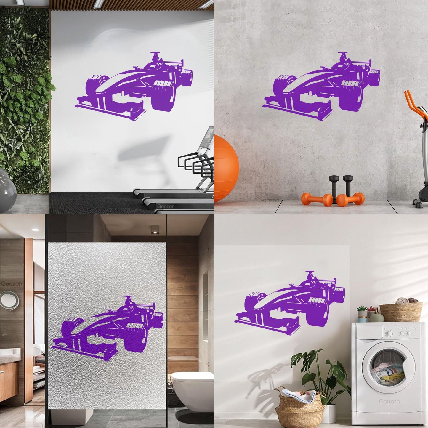 Open Wheel Car Garage Racing Boys Mural And Wall Vinyl Decal Can Modify And Add Information