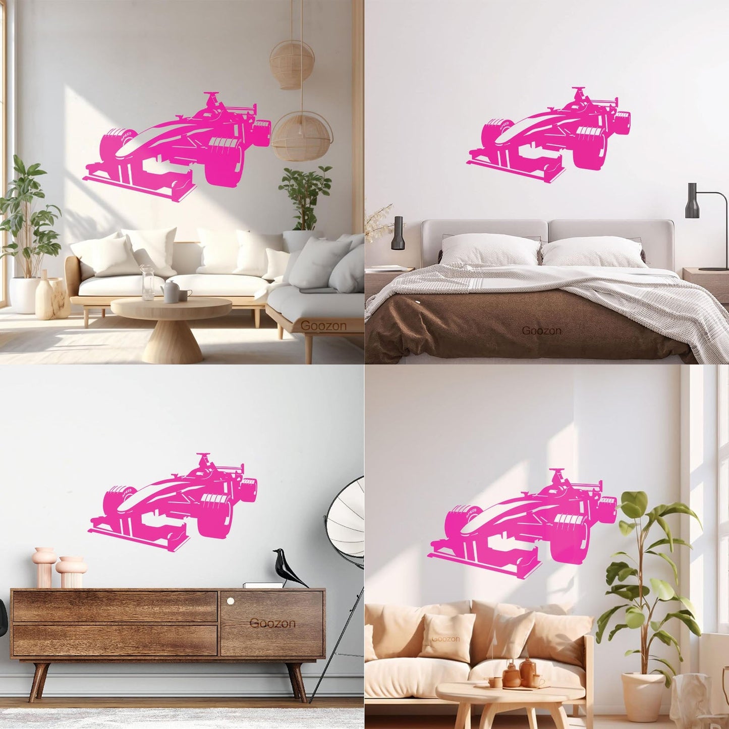 Open Wheel Car Garage Racing Boys Mural And Wall Vinyl Decal Can Modify And Add Information