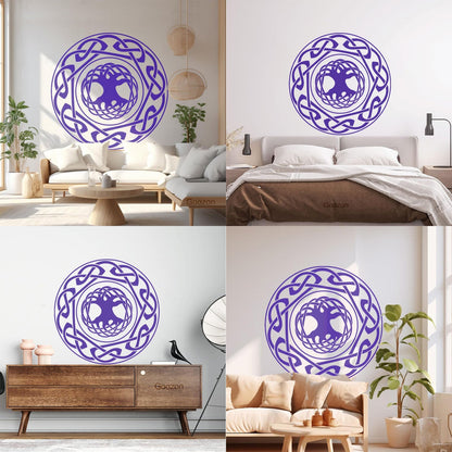 Engraving Stickers Celtic Ornament Tree Of Life Ethnic Style Self Adhesive