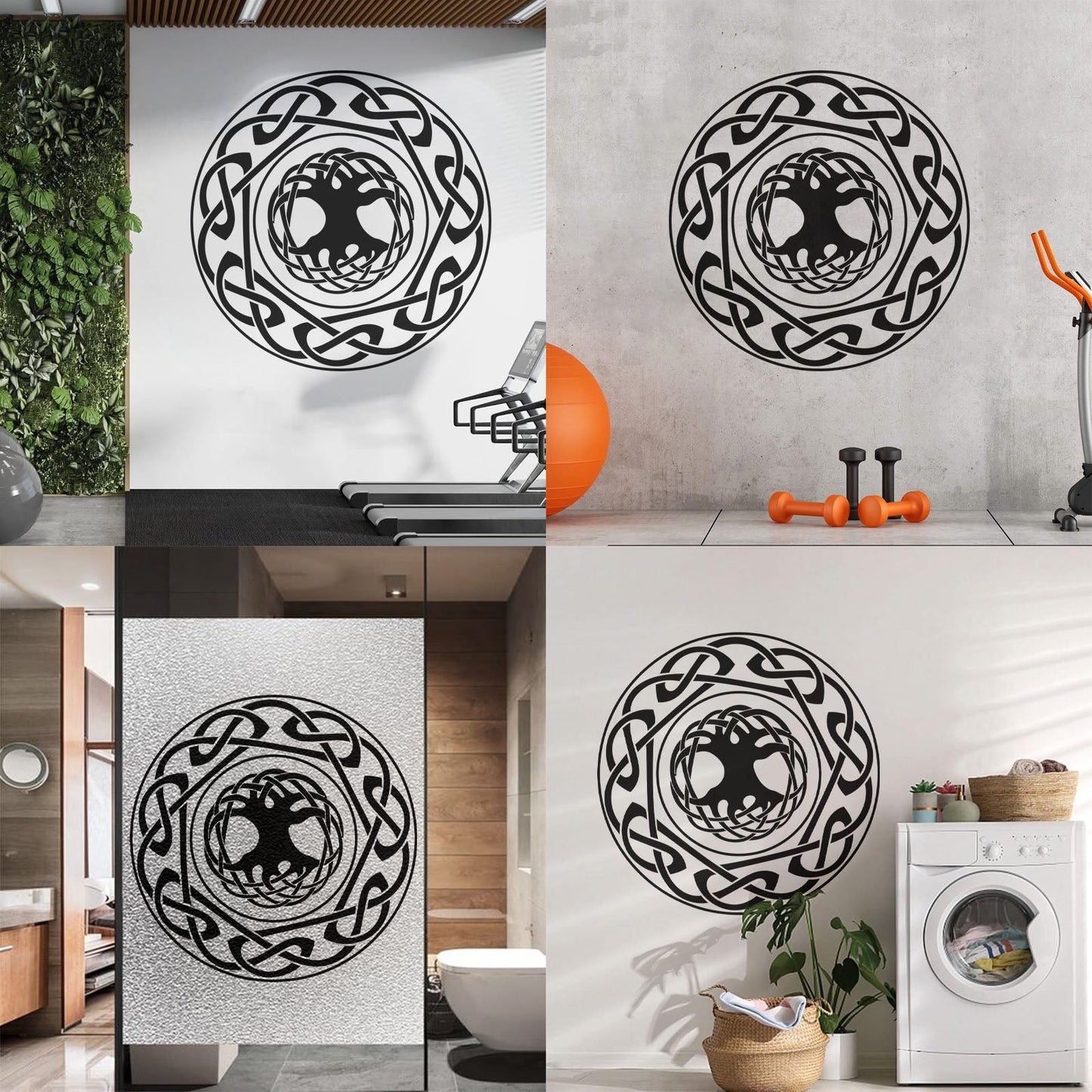 Engraving Stickers Celtic Ornament Tree Of Life Ethnic Style Self Adhesive