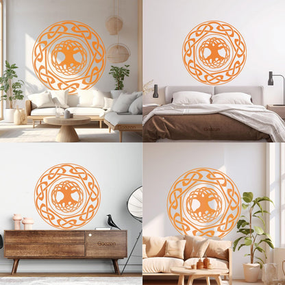 Engraving Stickers Celtic Ornament Tree Of Life Ethnic Style Self Adhesive