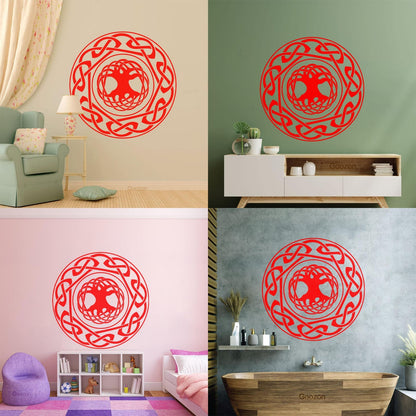 Engraving Stickers Celtic Ornament Tree Of Life Ethnic Style Self Adhesive