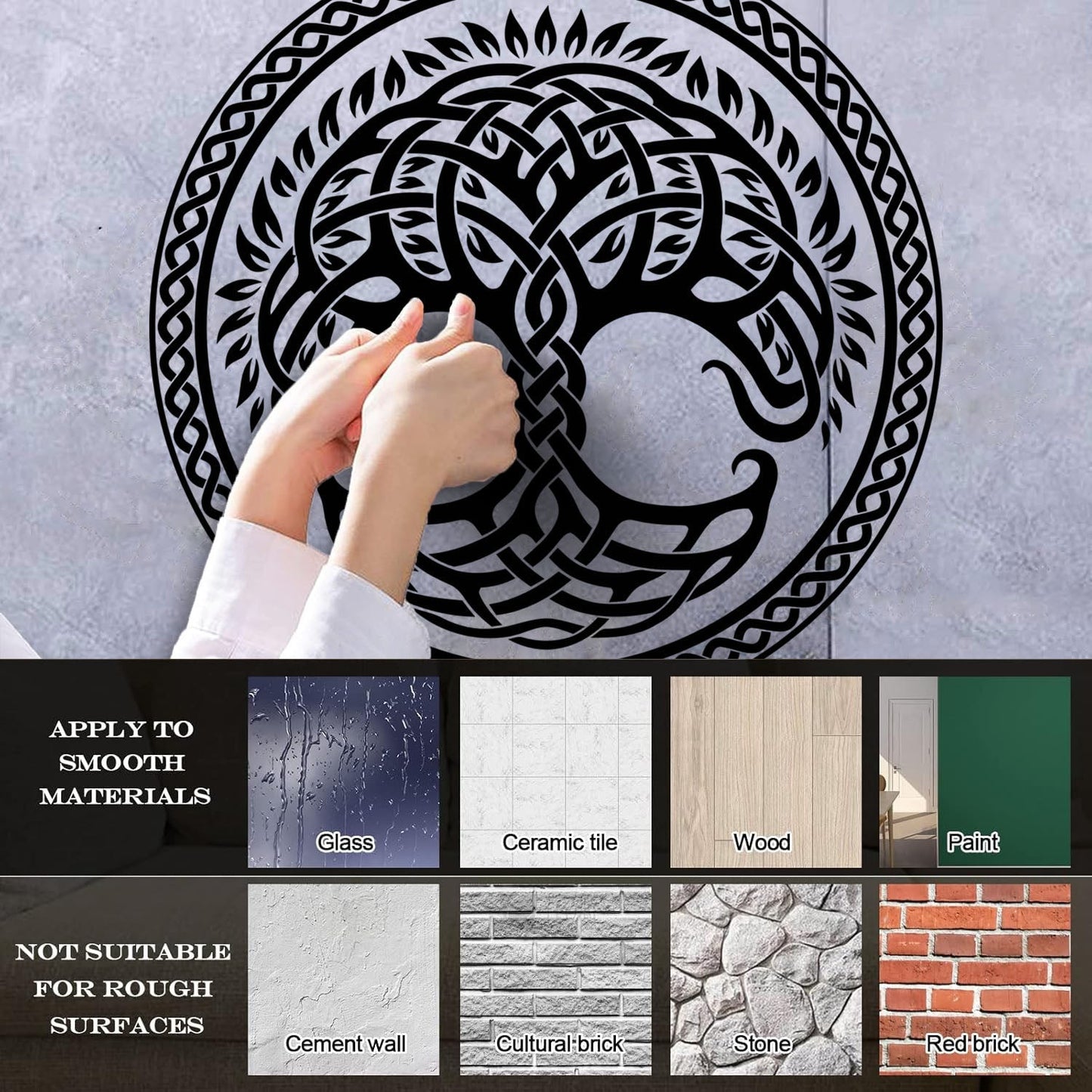 Circle Tree Of Life Family Celtic Ornament Wall Decals Pvc Removable Without Leaving Glue