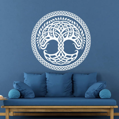 Circle Tree Of Life Family Celtic Ornament Wall Decals Pvc Removable Without Leaving Glue