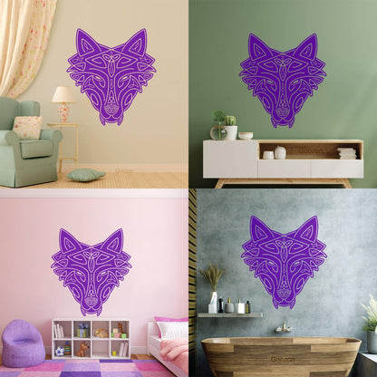 Vinyl Wall Stickers Wild Wolf Celtic Animal Head Ornament Removable Without Leaving Glue