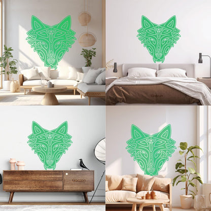 Vinyl Wall Stickers Wild Wolf Celtic Animal Head Ornament Removable Without Leaving Glue