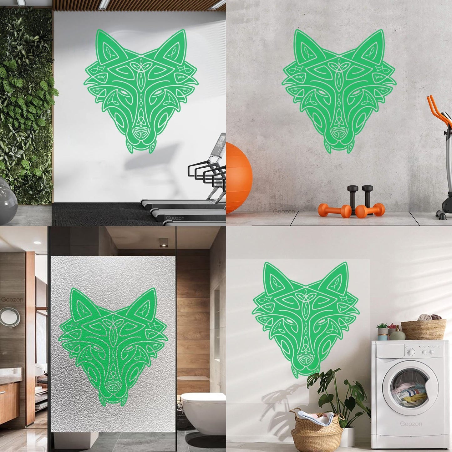 Vinyl Wall Stickers Wild Wolf Celtic Animal Head Ornament Removable Without Leaving Glue