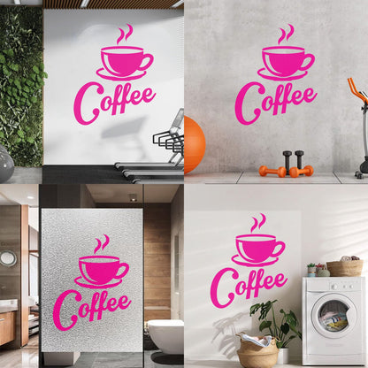 Wall Stickers Paster Paper Kitchen Coffee Shop Cup Wall Beautification