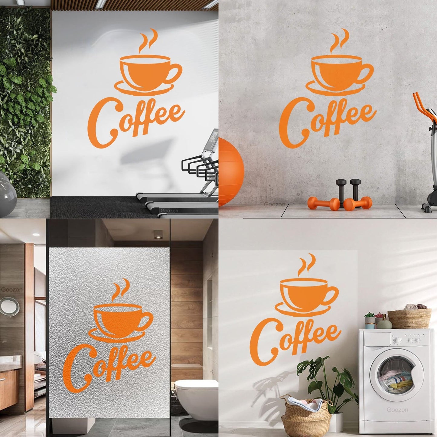 Wall Stickers Paster Paper Kitchen Coffee Shop Cup Wall Beautification