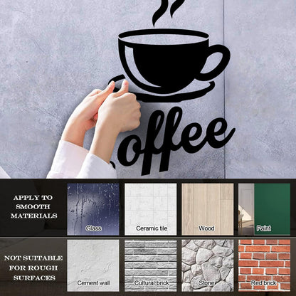 Wall Stickers Paster Paper Kitchen Coffee Shop Cup Wall Beautification