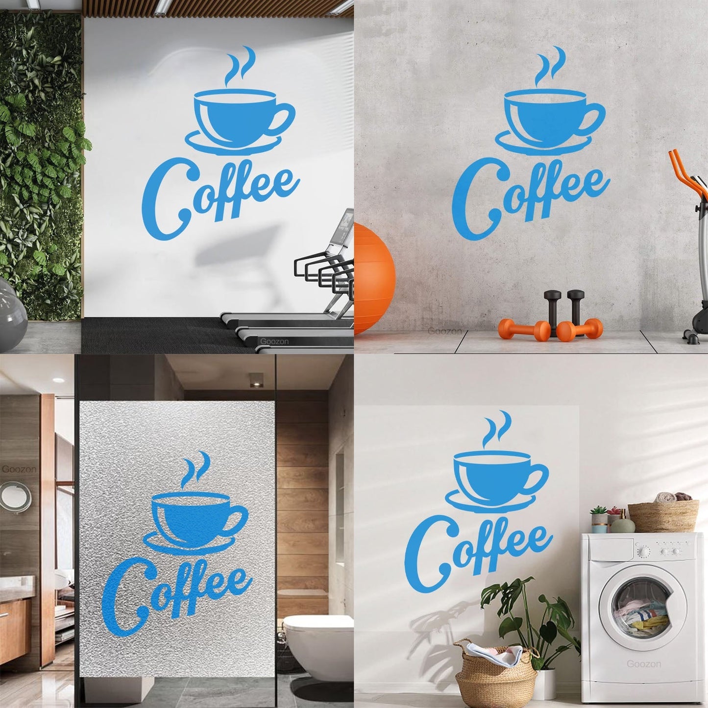 Wall Stickers Paster Paper Kitchen Coffee Shop Cup Wall Beautification