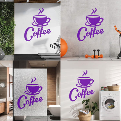 Wall Stickers Paster Paper Kitchen Coffee Shop Cup Wall Beautification