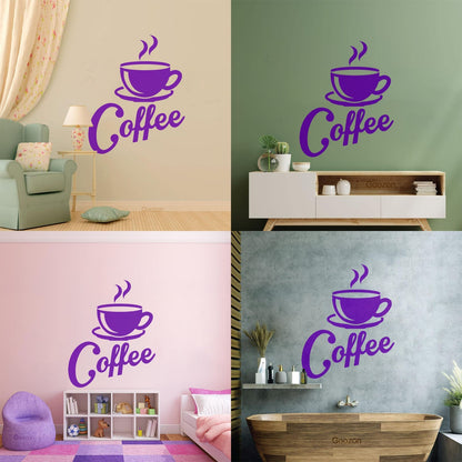 Wall Stickers Paster Paper Kitchen Coffee Shop Cup Wall Beautification