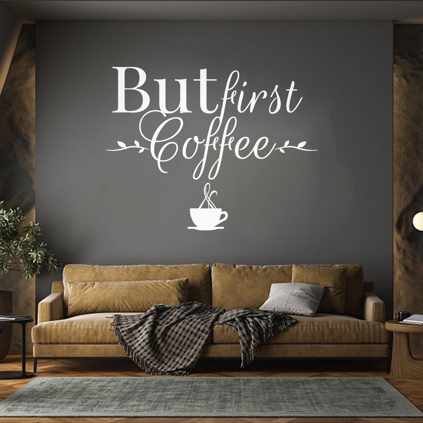 Lettering Stickers Cafe But First Coffee Words Phrase Drink Multi Color Selection