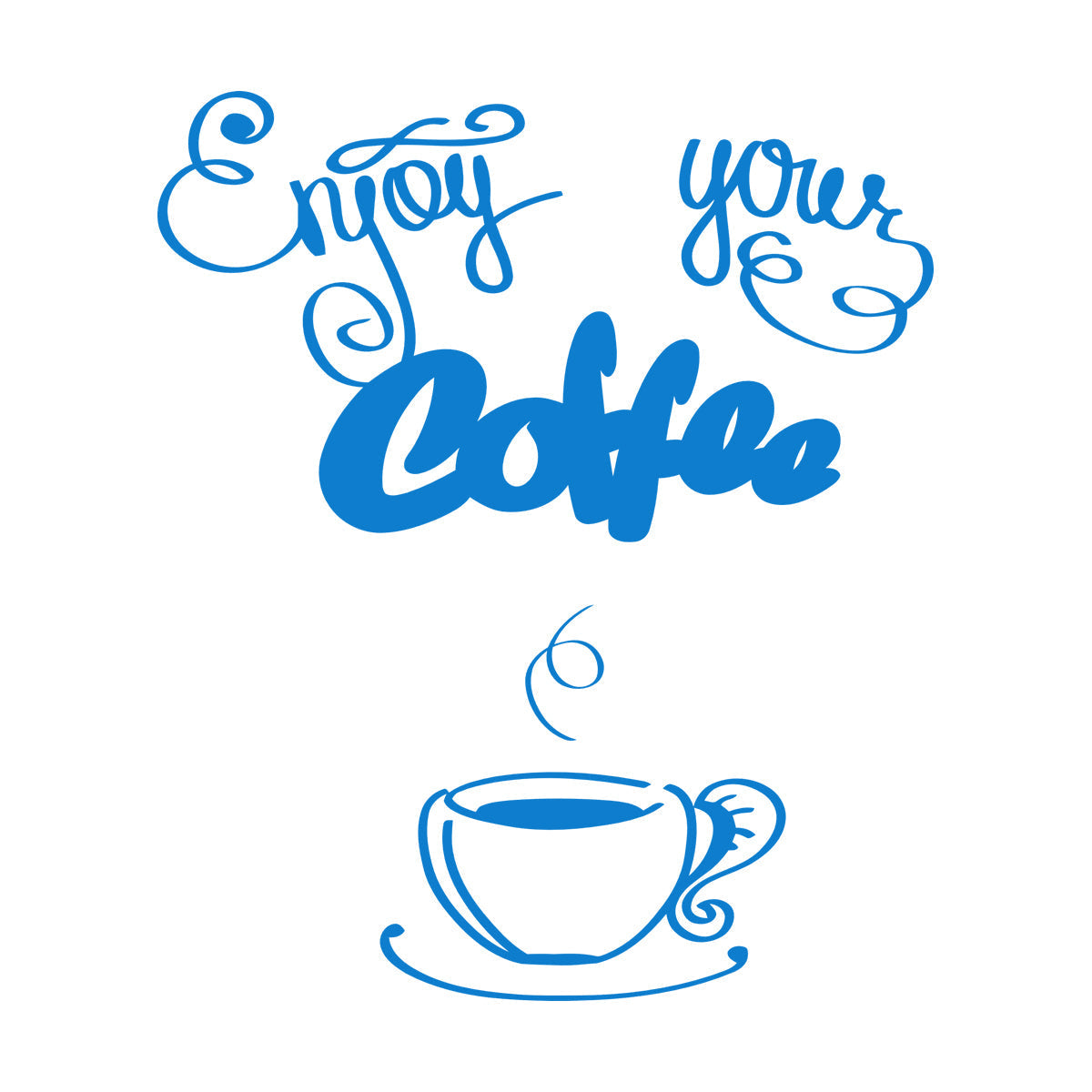 Wall Decals Paster Paper Cafe Lettering Enjoy Your Coffee Kitchen Quote Equipped With Transfer Film Kit