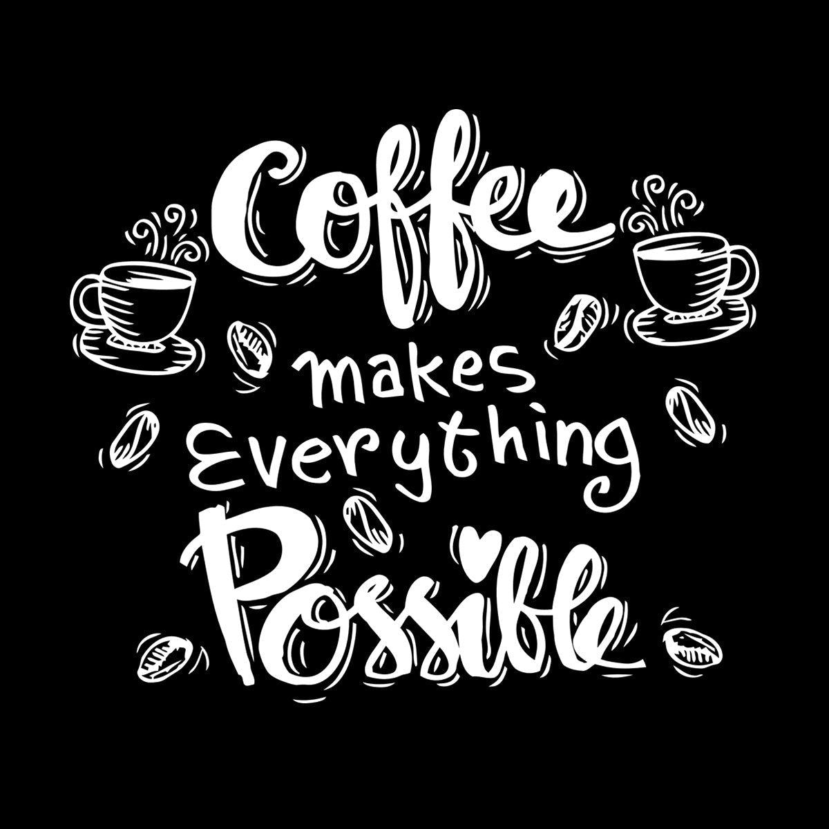 Wall Decals Cafe Quote Coffee Makes Everything Possible Art Mural Painting
