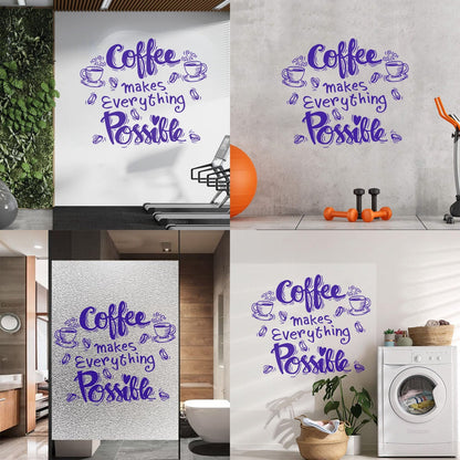 Wall Decals Cafe Quote Coffee Makes Everything Possible Art Mural Painting