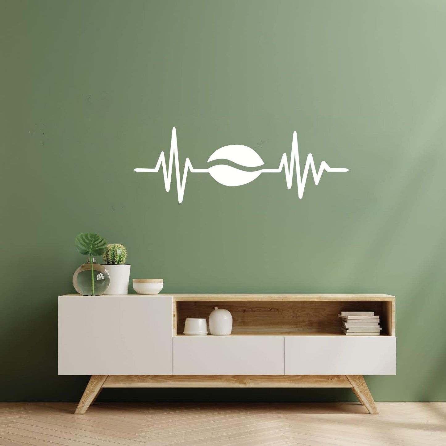 Mural And Wall Vinyl Decal Cardiogram Coffee Bean Kitchen Cafe Restaurant It Won'T Fall Off