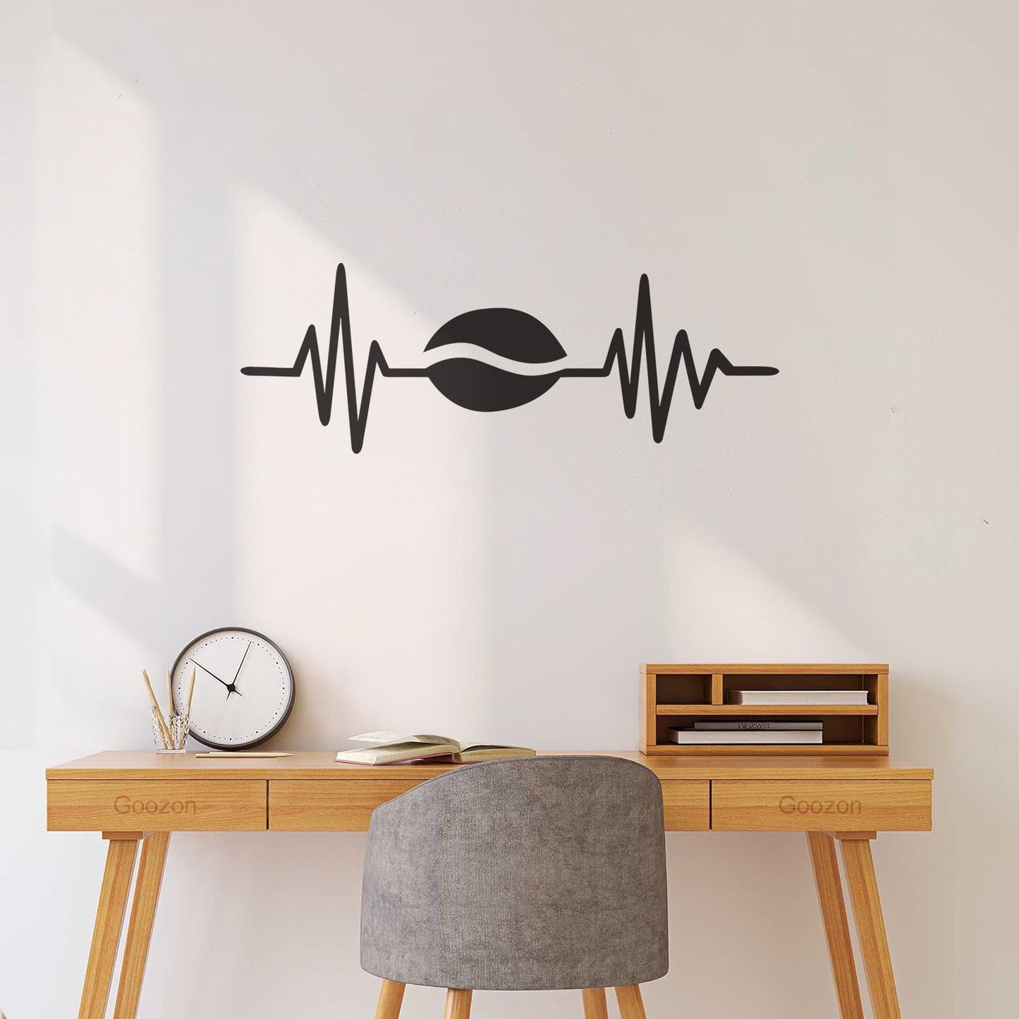 Mural And Wall Vinyl Decal Cardiogram Coffee Bean Kitchen Cafe Restaurant It Won'T Fall Off