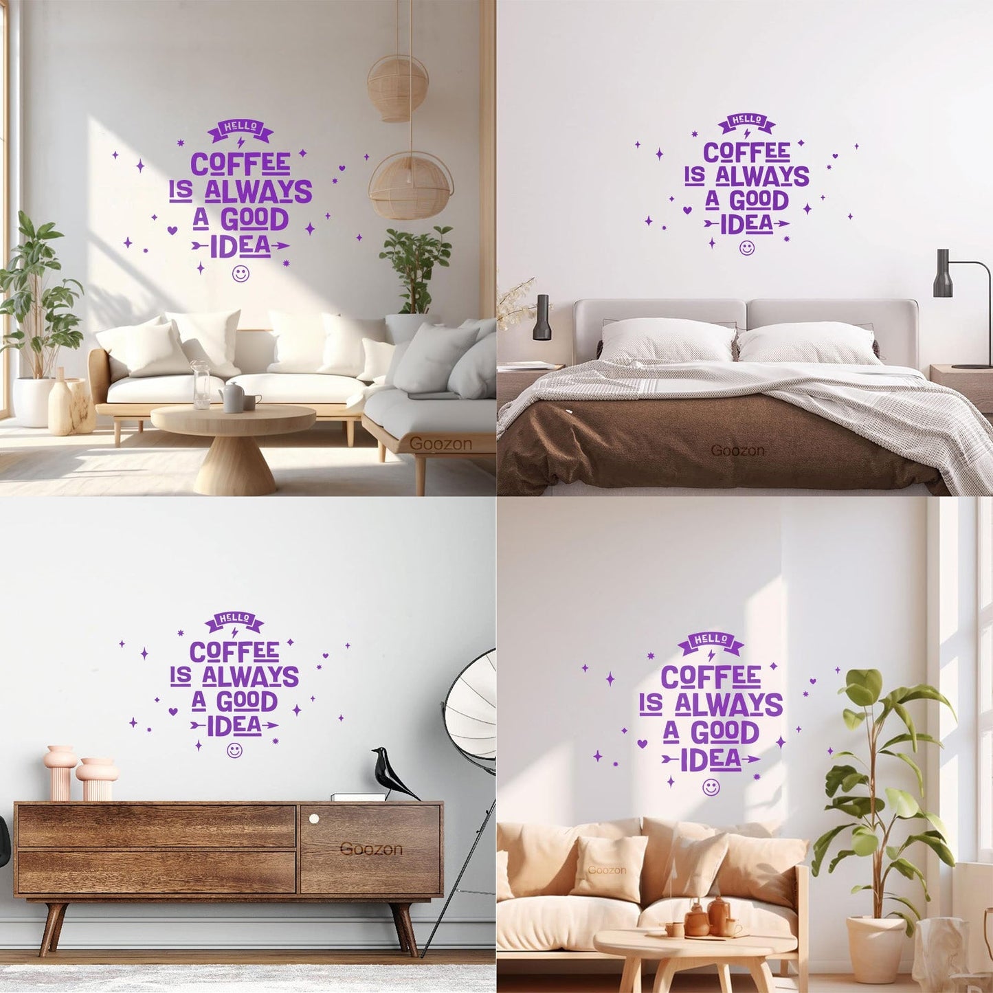 Wall Stickers Paster Paper Coffee Always Good Idea Typography Coffee House Personalized Customization