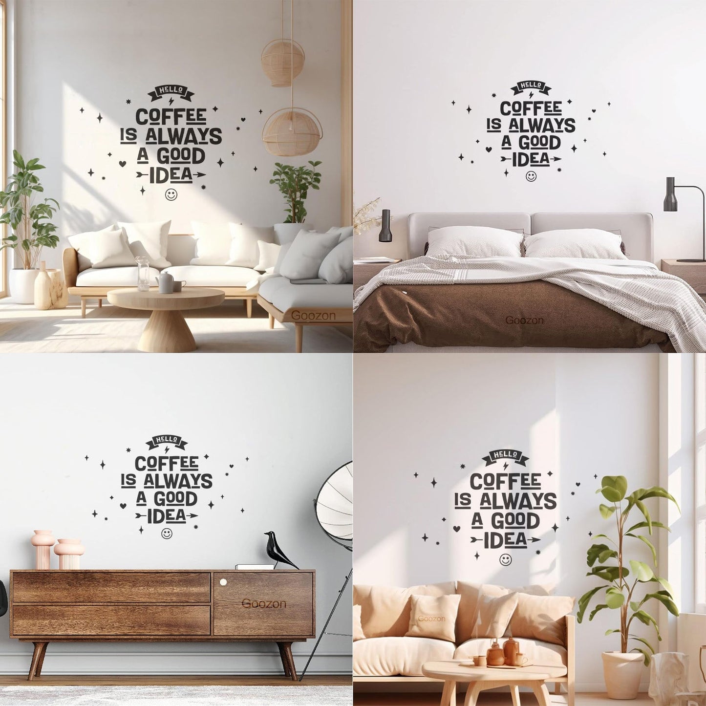 Wall Stickers Paster Paper Coffee Always Good Idea Typography Coffee House Personalized Customization