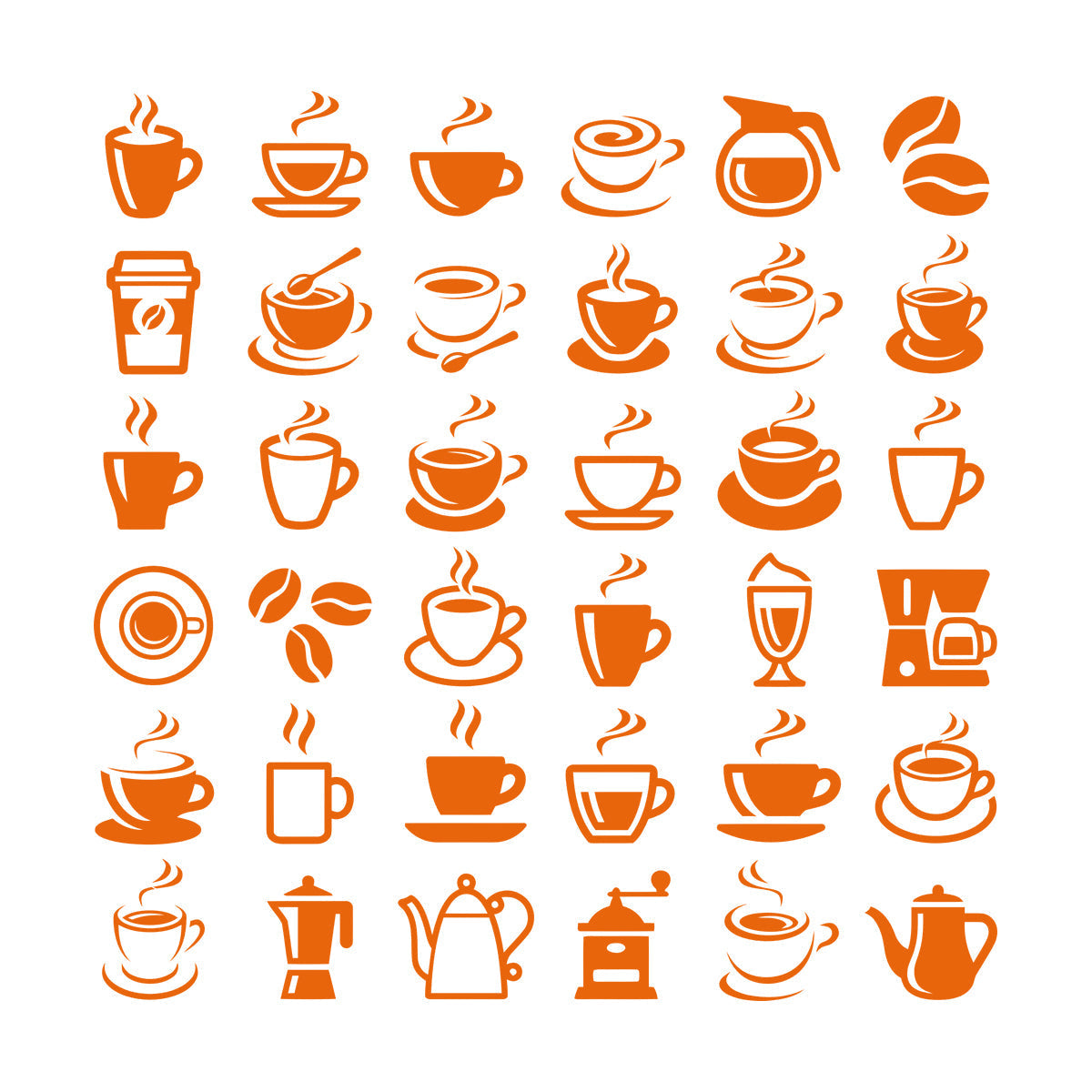 Coffee Beans Hot Drinks Cup And Spoon Bar Logo Cafe Cappuccino Latte Fine Carving Decals Car Body Decoration