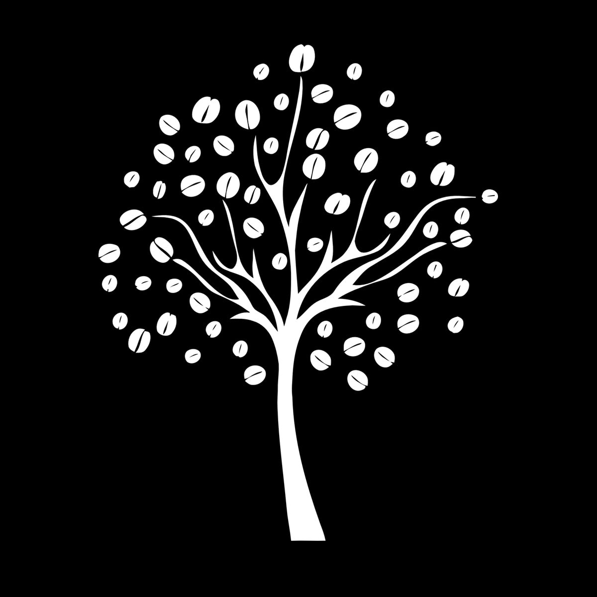 Lettering Decals Coffee Beans Tree Natural Kitchen Store Decoration