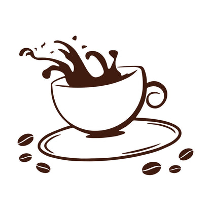 Lettering Stickers Coffee Cup House Dining Break Idea Removable Without Leaving Glue