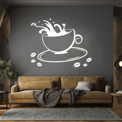 Lettering Stickers Coffee Cup House Dining Break Idea Removable Without Leaving Glue