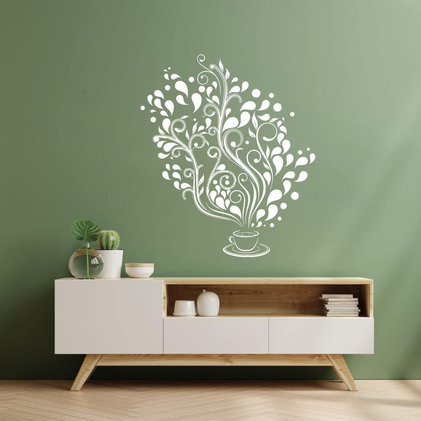 Wall Decals Pvc Cup Coffee Cafe Tea Kitchen Bar Restaurant Glass Stickers